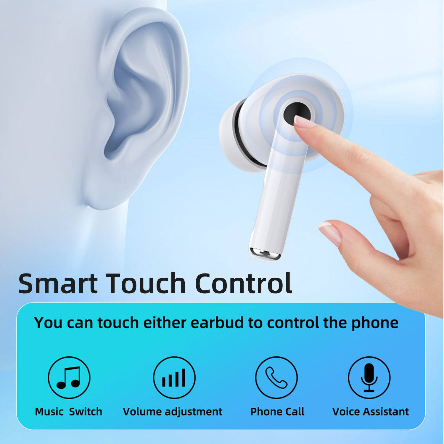 Bluetooth True Wireless Earbuds - TWS Mini Earphones