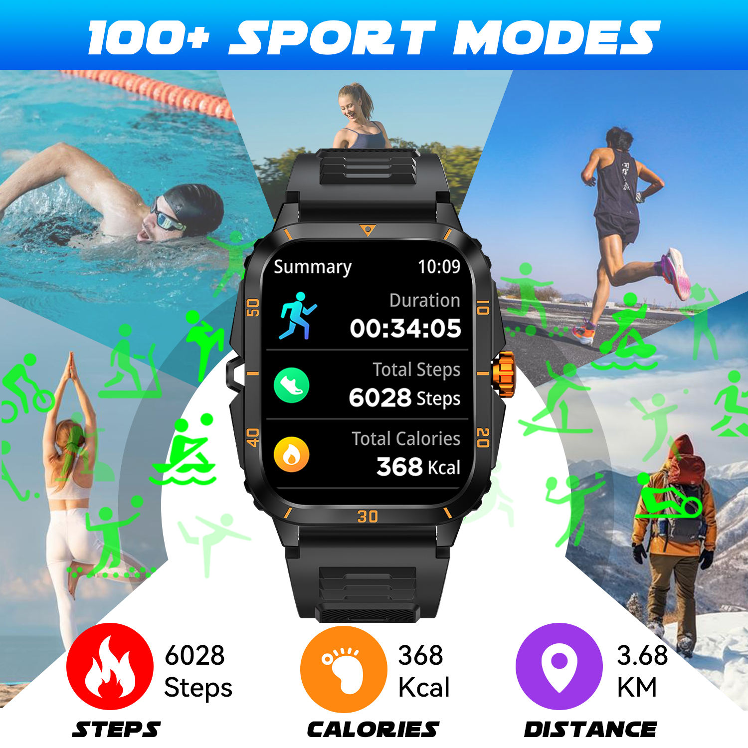 V71 Waterproof 3ATM Smartwatch